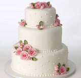 Flowers 2" Pink Formal Rose Flower Gumpaste Set of 4 