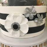 Black and White Anemone Gumpaste Flower
